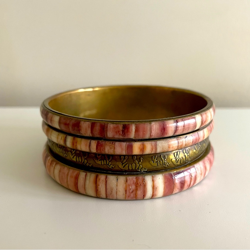 Vintage Boho Brass Bangle
